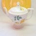 Yellow Rose Tea Pot Yellow Rose of Texas Coffee Pot China White Green Vintage Home Decor Serving