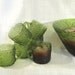 Mid Century Punch Bowl Set Mad Men Style Entertaining Green Pressed Bark Summer Punch Salad Bowl Cups Modern Decor Gift for Her