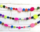 The Bella Garland, Paper Garland, Pink, Lime, Gray, Purple, Tan, Blue, Orange, Green, Multi colored,