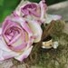 Wedding Ring Pillow With Paper Roses And Moss, Rustic, Shabby Chic Weddings