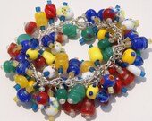 Colorful Bracelet, Multi Color Bead Charm Bracelet, Rainbow Charm Bracelet, Beaded Charm Bracelet