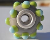 Lampwork bead for designer bracelets, big hole bead, European charm