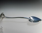 Heart and diamond solid silver spoon