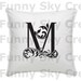 Alphabet Letter M Initial Print Flower Swirl - Burlap Digital Download Paper Word Text Typography Image Transfer To Pillows Tea Towels b088