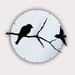 Birds on Tree Shadows Wall Clock