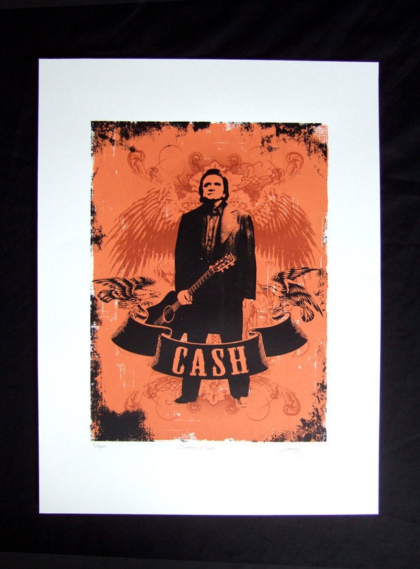 Hand Pulled Limited Edition Johnny Cash Screen Print