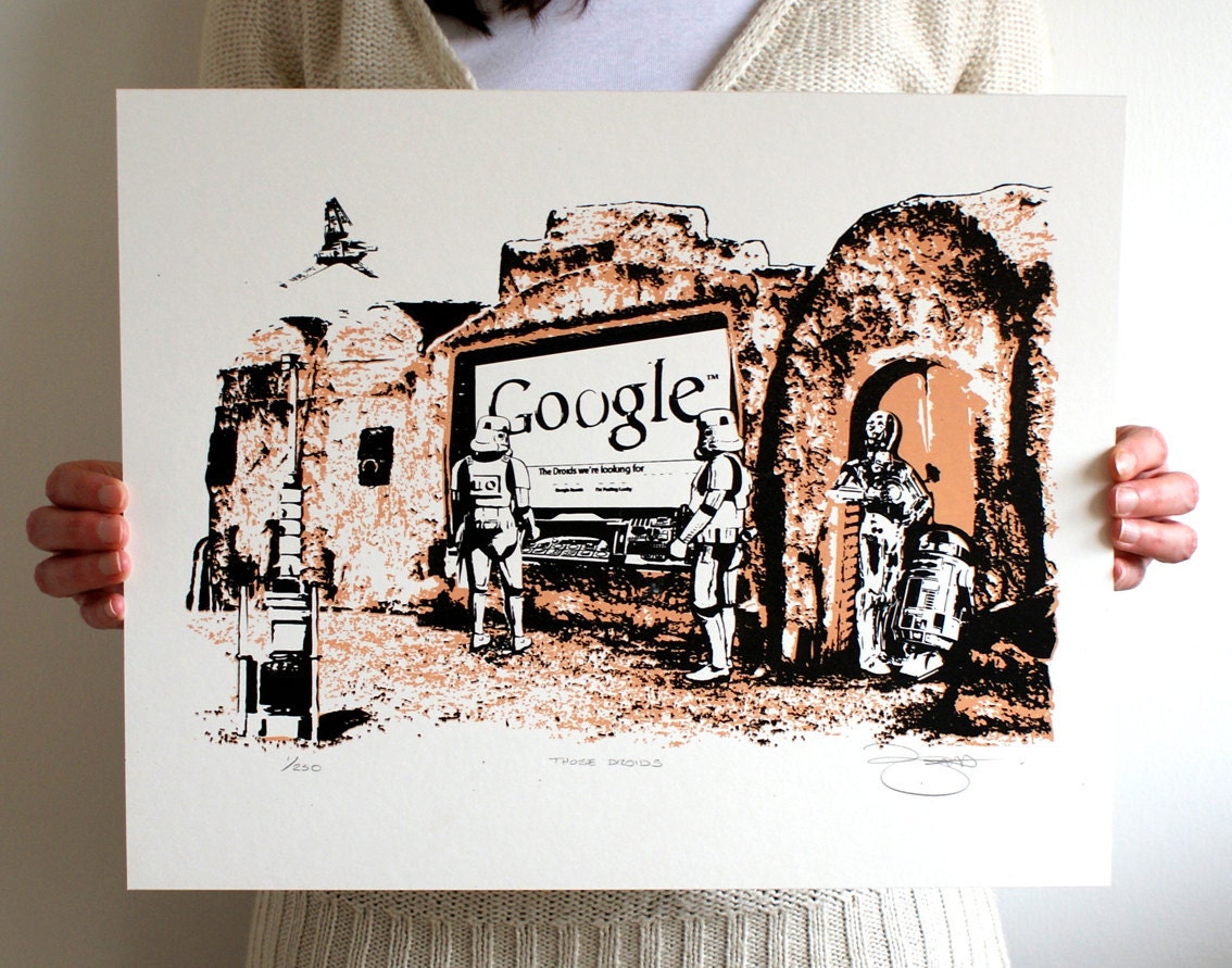 Star Wars 'Those Droids' Hand Pulled Limited Edition Screen Print