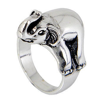Elephant Sterling Silver Unisex Ring and Black Oxidized for perfect Look, pretty heavy ring