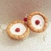 Cherry Bakewell Earrings. Polymer clay.