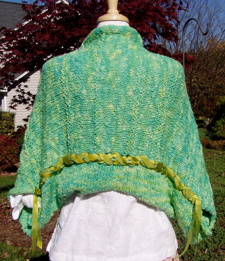 Origami Shrug (Knitted Pattern). Detailed pattern for knitting this simple wrap.  INSTANT DOWNLOAD