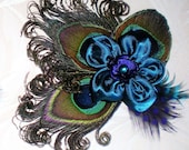 Bridal teal blue purple hair clip, custom orders are acceptied for more colors  and quantities