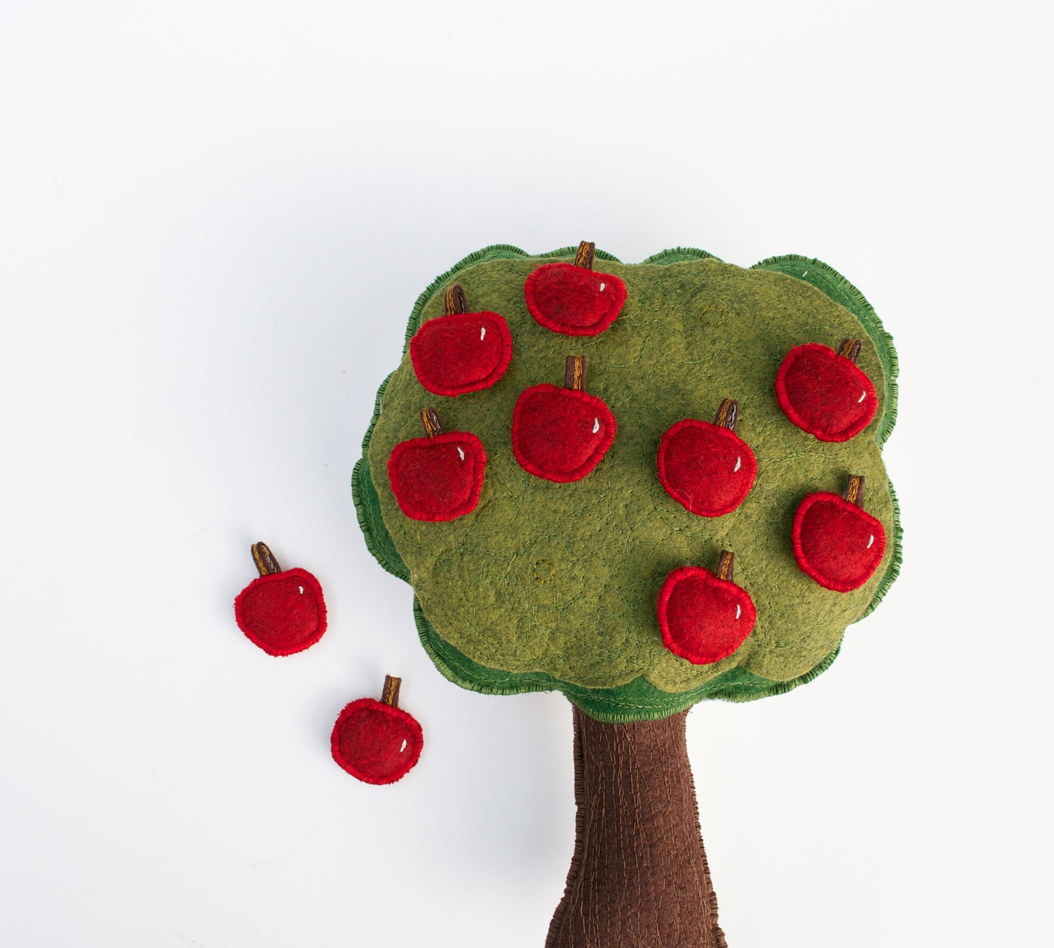 Handmade Montessori Toy - 10 Little apples - Handmade Montessori Magnetic Counting and Sorting Work. Made to order.