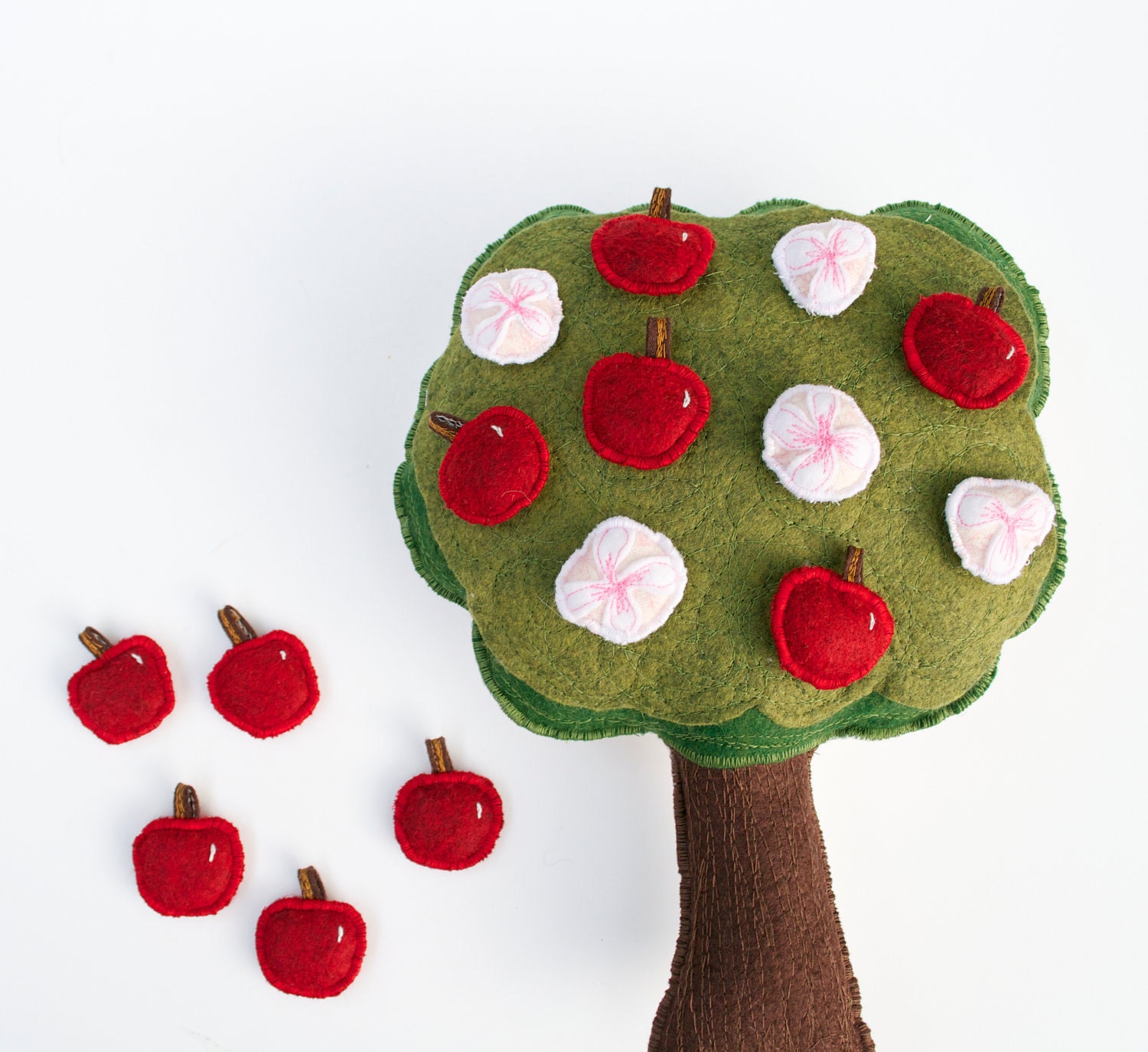 Handmade Montessori Toy - 10 Little apples - Handmade Montessori Magnetic Counting and Sorting Work. Made to order.