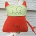 Orange Felt Catnip Toy Organic Floral Plush Kitty