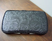 Black Embossed Vinyl - Travel Baby Wipes Case