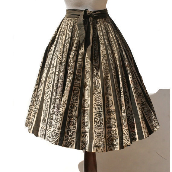 vintage linen rap around skirt