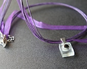 Perfectly Purple Glass-Fused Necklace