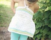Childrens Clothing, Childrens Summer Top, Swimsuit Cover, Crochet Halter Top, Little Girls Beachwear