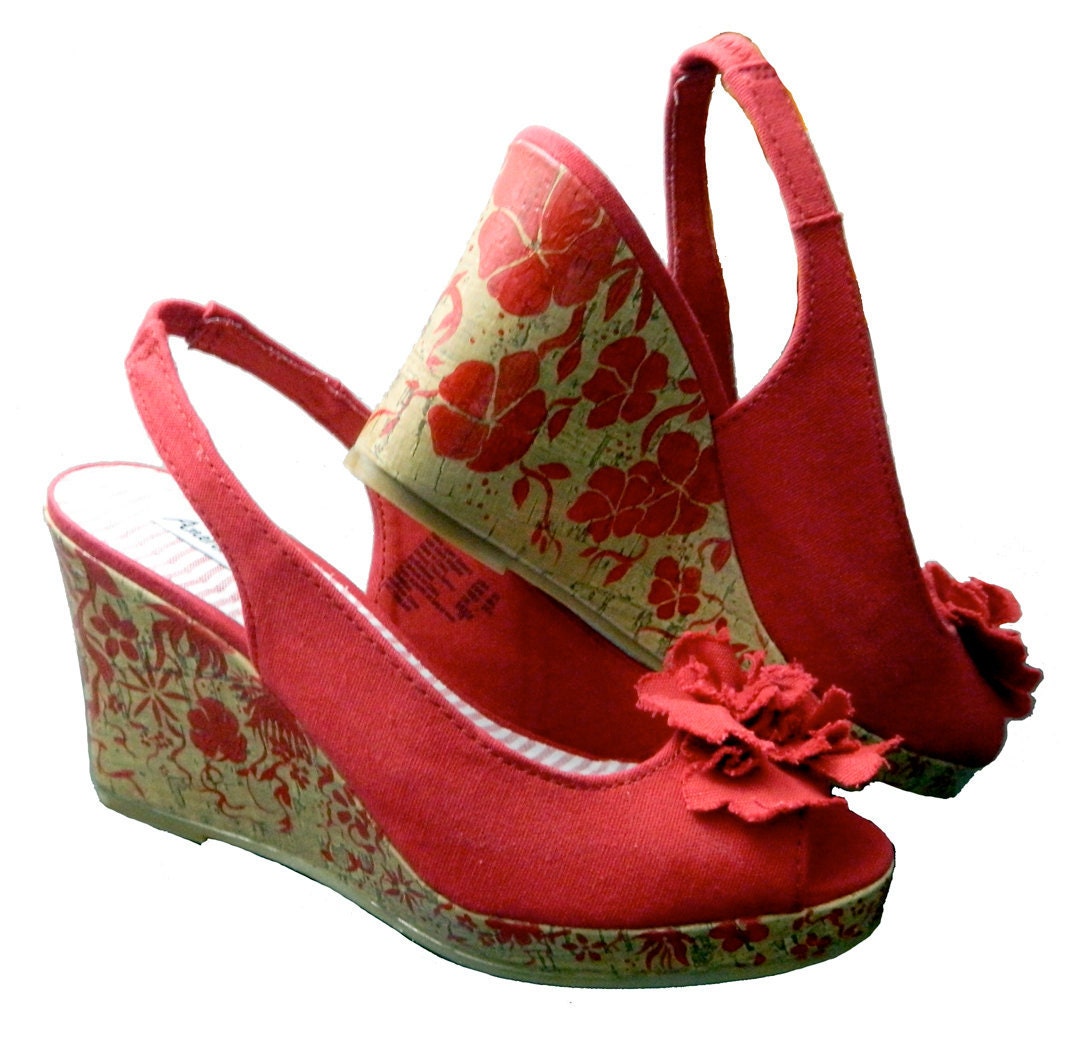Red Blossom Sandals for Summer Weddings and Events