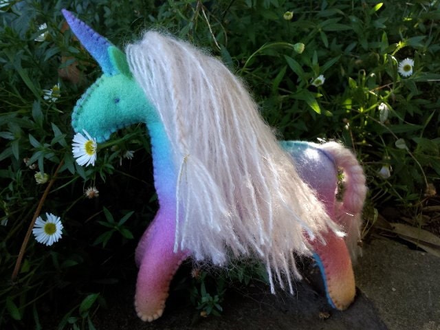 Handmade Rainbow Unicorn, 100% natural fibre
