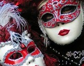 Red Lipstick - Signed photo 8 x 12 - BOGO sale - Carnival of Venice red passion mask costume baroque masquerade romantic valentine
