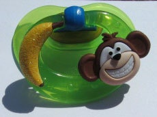 Reborn  Magnetic Pacifier Pretty Customized Clear Green NUK  "Monkey and Banana"