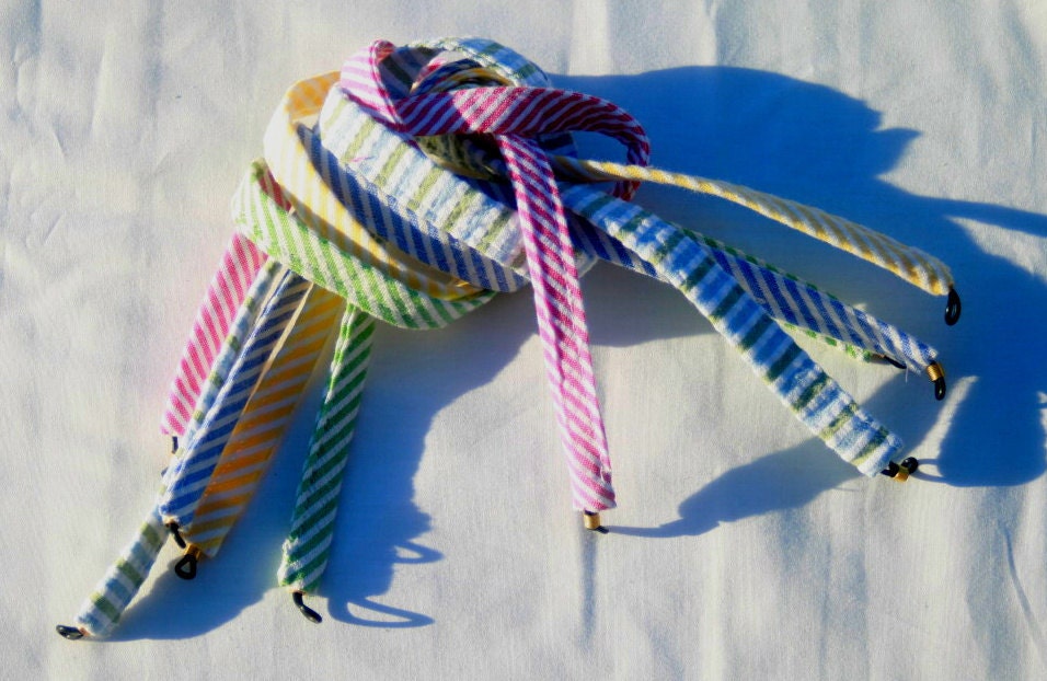 Red Stripe Seersucker Sunglass Croakies