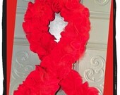 Red Ribbon Awareness Door Wreath