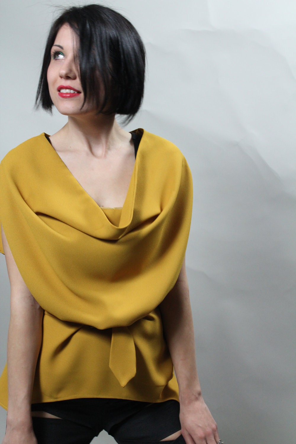 mustard blouse