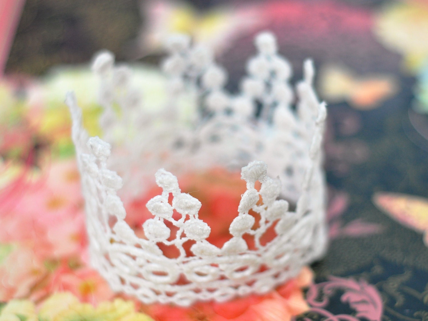 NEW Gorgeous Lace Crown Fascinator Headband - Crown Jewels Collection - Princess Peridot