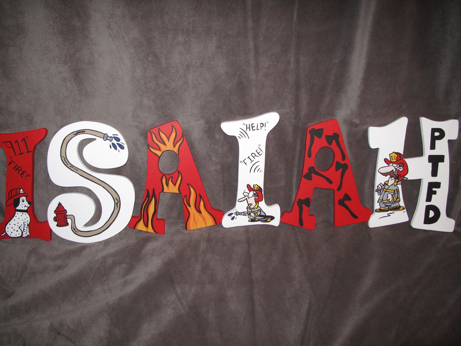 Hand Painted Firefighter Letters