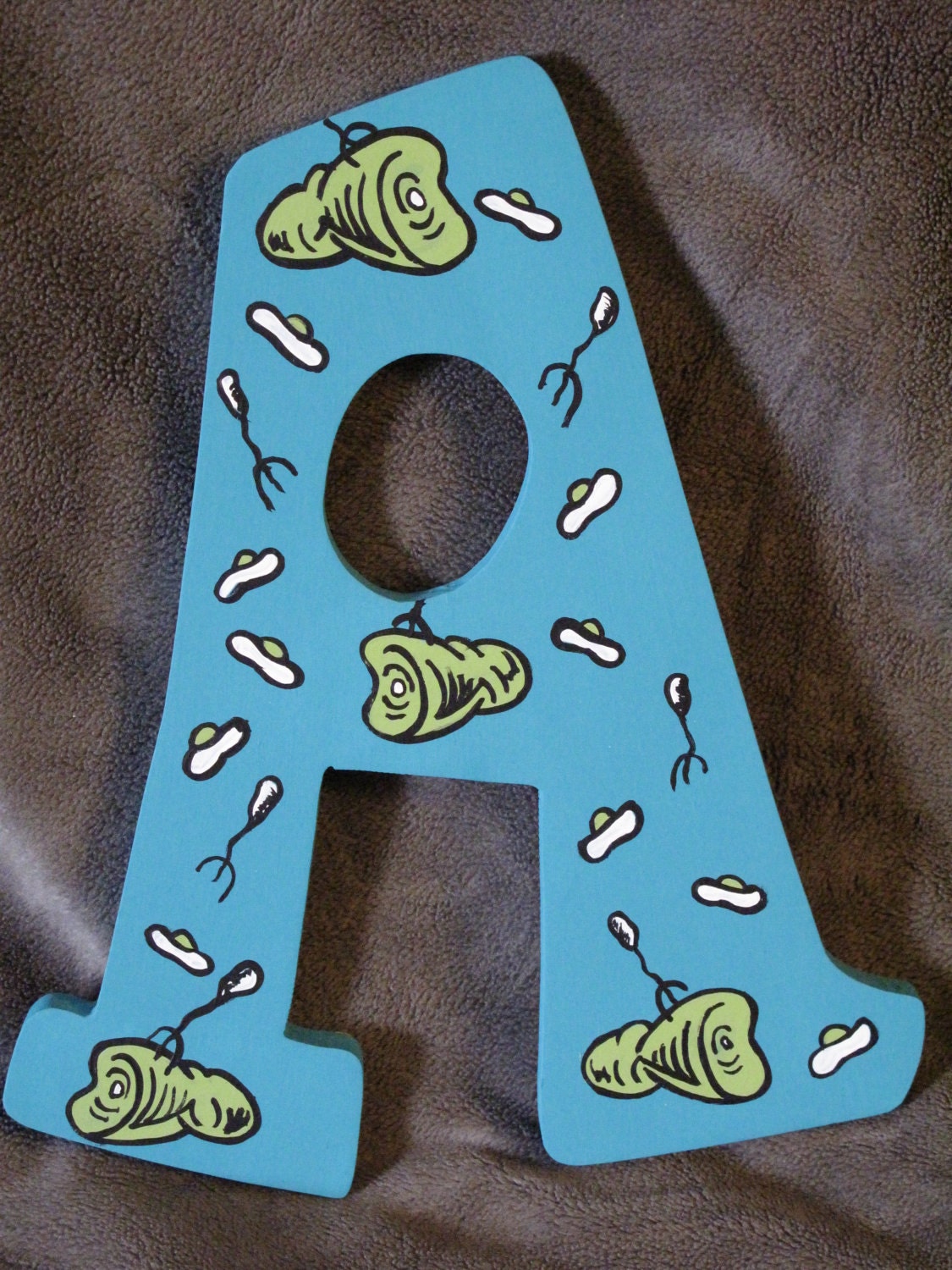 Reserved for Andie Dr. Seuss Inspired Hand Painted Letters