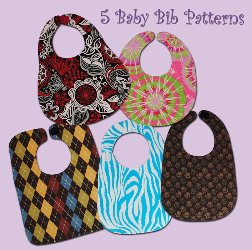 5 BASIC BABY Bibs - PDF Pattern