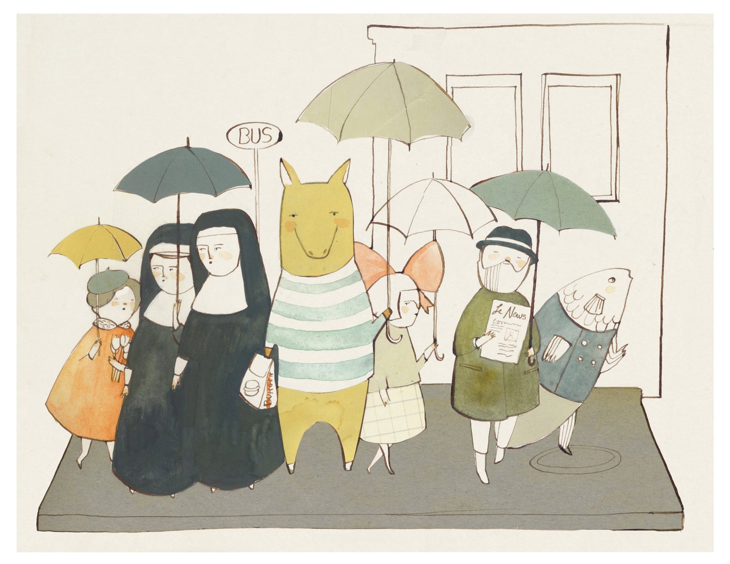 Umbrella Parade 8.5x11
