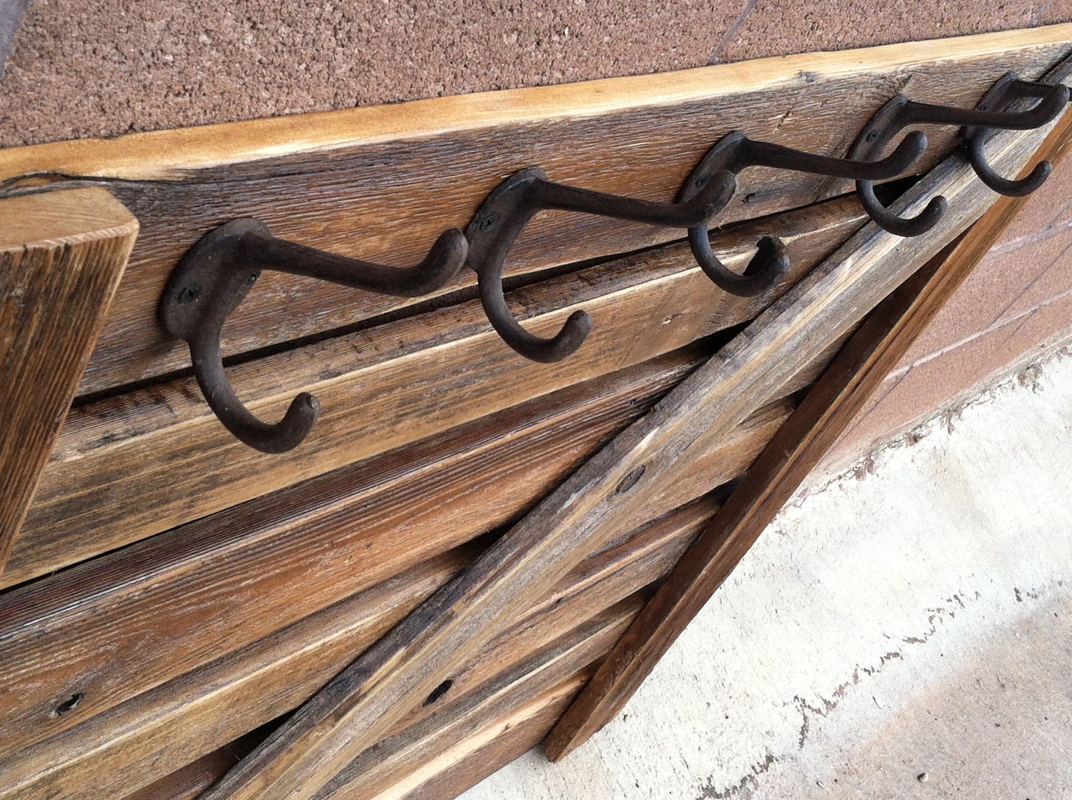 Rustic Reclaimed Wood Large Entryway or Mudroom Coat Rack