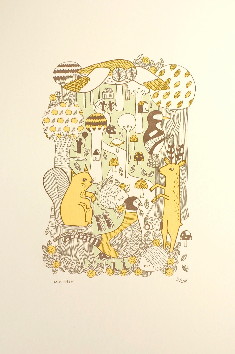 Forest Expedition - Letterpress Print 12"x18"