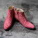 white polka dots with red beatle boots  - FREE SHIPPING