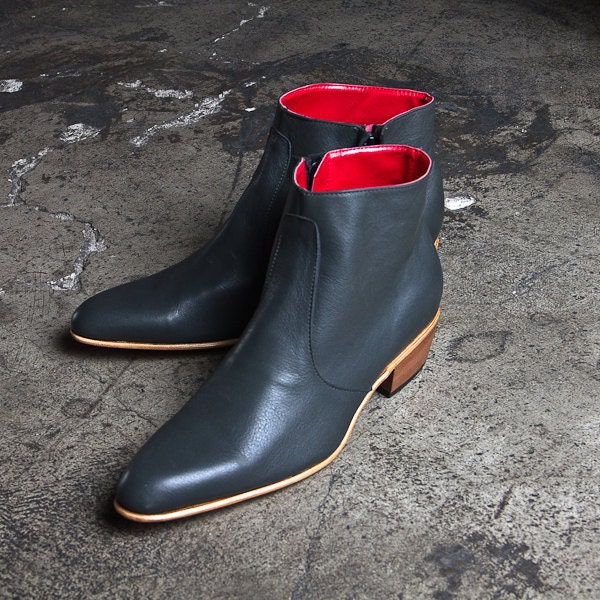 vintage inpired grey beatle boots  - FREE SHIPPING