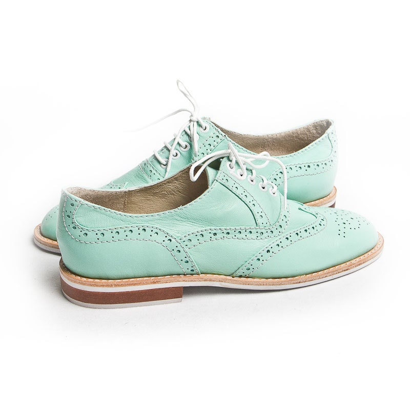 mint oxford brogue shoes - FREE WORLDWIDE SHIPPING