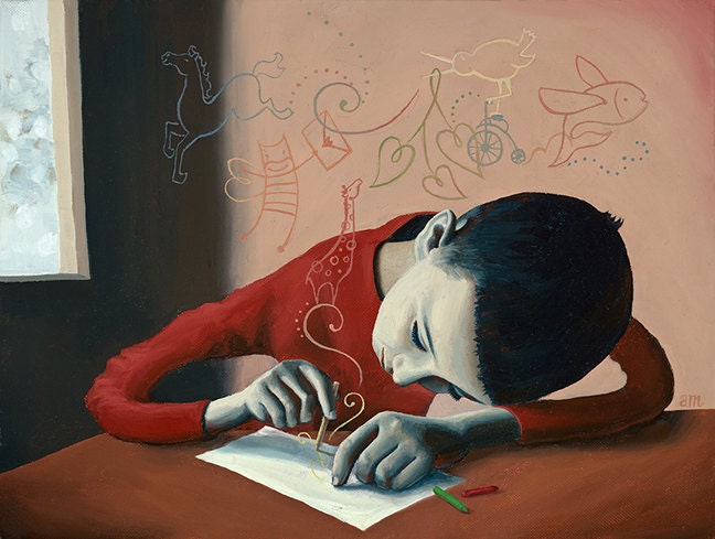 Boy & Paper - 8x10 Print
