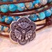 Turquoise Leather Wrap Bracelet - Chan Luu Style - Jasper