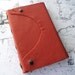 Orange Leather Journal Sketchbook handbound with metal wings on spine
