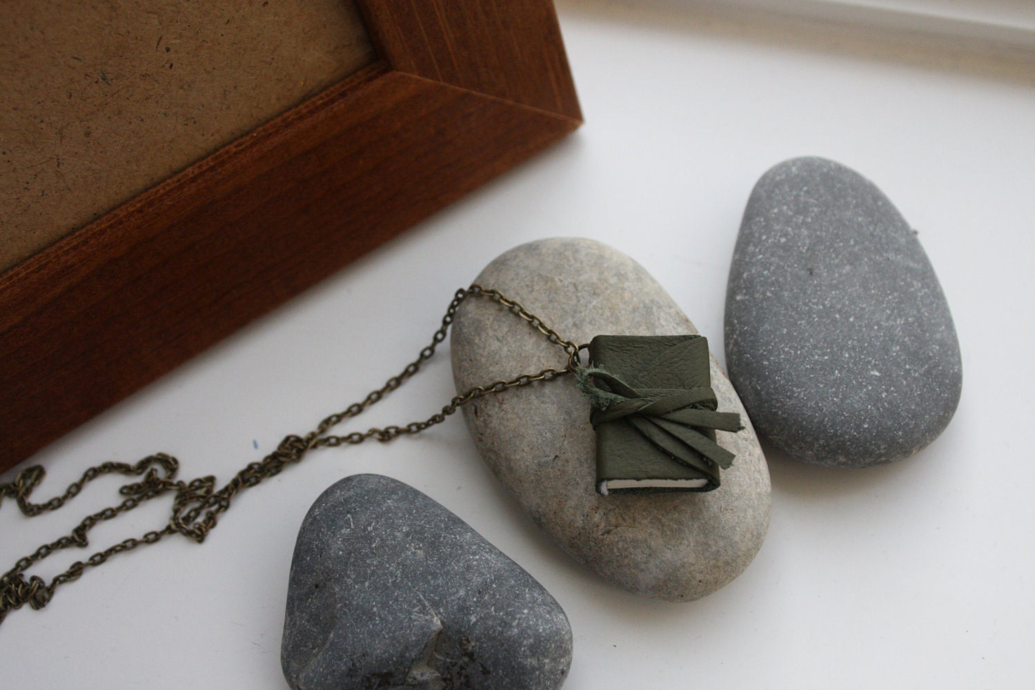 Unique Mini book necklace with poem - LIFE IS FINE by Langston Hughes