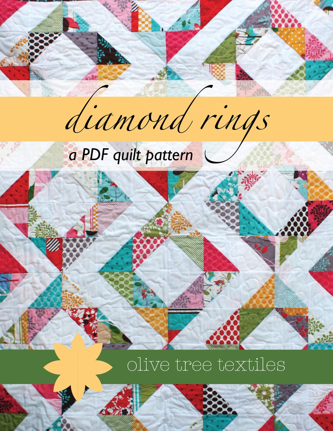 PDF quilt pattern // diamond rings