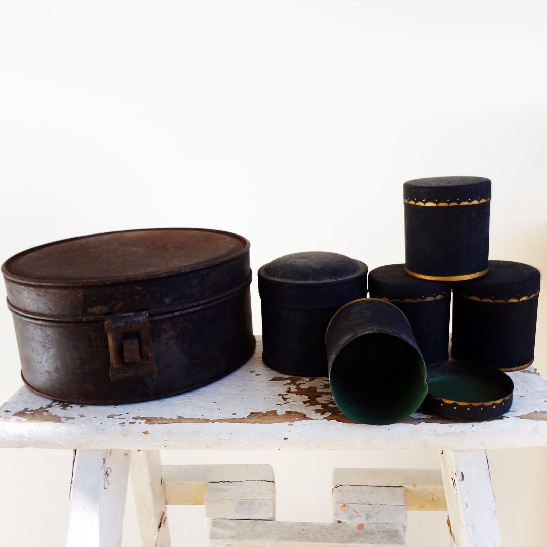 Antique Spice Tin Set