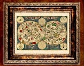 Celestial Map 17th Century - Planisphæri cœleste  -  Reproduction Printed on Parchment Paper