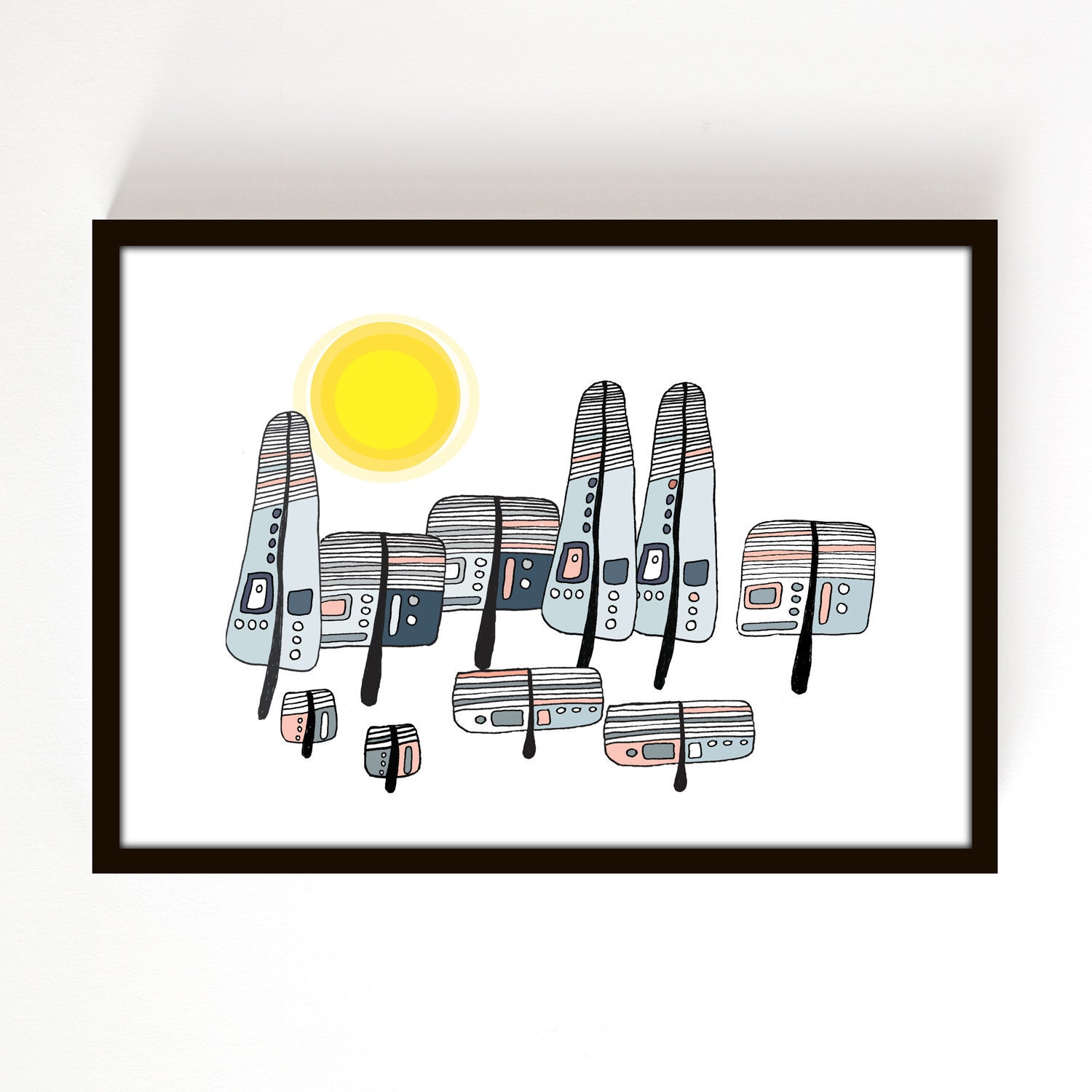 Sunset Trees A4 Print