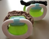 Crocheted mustache pacifier - You pick two