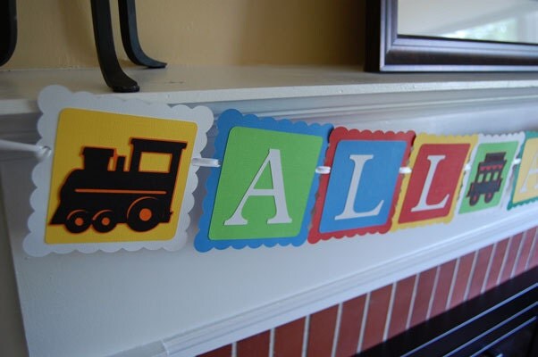 All Aboard Banner, Train Theme, Train Birthday Party, Il_570xn