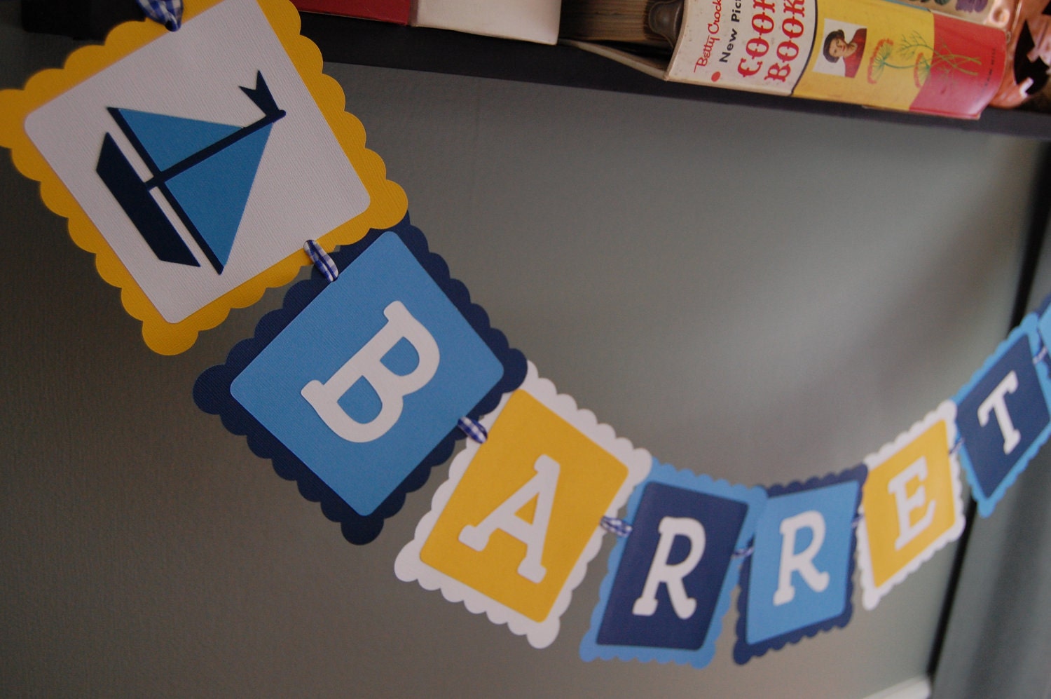 Nautical Banner, Whale and Sailboat Banner, Nautical Theme, Nautical Shower Il_570xn